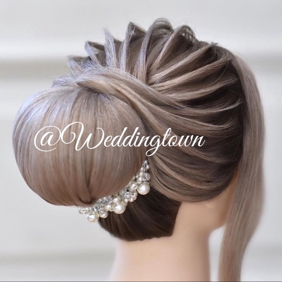 Pearl head piece wedding bridal hair pearls - Picture 4 of 12